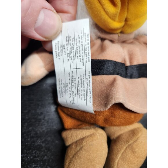 Disney Snow White Sneezy Dwarf Plush Toy 8" Brown & Yellow Soft Fuzzy - Picture 10 of 11